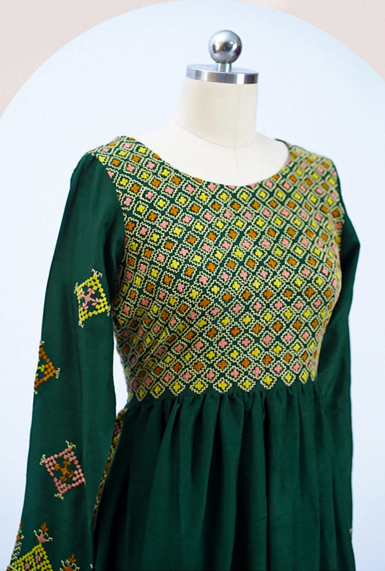 Long frock with Pakistani embroidery